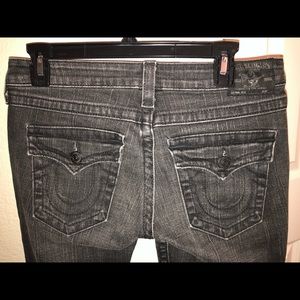 True Religion Dark Gray Ripped Skinny Jeans
